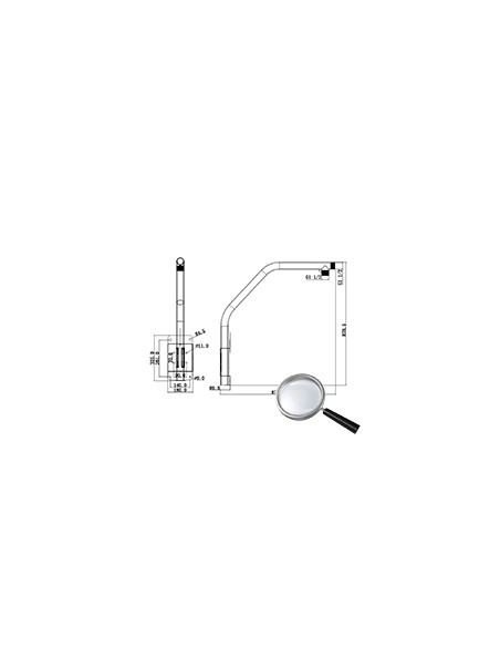 SWAN-NECK SUPPORT FOR SPEED DOMES - SUITABLE FOR OUTDOOR USE - CORNICE INSTALLATION - WHITE COLOUR - CABLE PASS - 878.5 (H) X 1