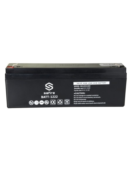 BATERÍA RECARGABLE - TECNOLOGÍA PLOMO ÁCIDO AGM - VOLTAJE 12 V - CAPACIDAD 2.2 AH - 58 X 34 X 178 MM / 820 G - PARA RESPALDO O U