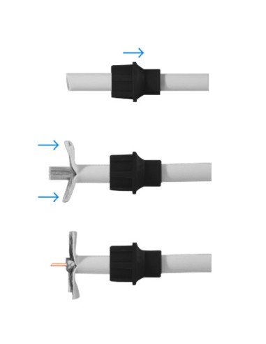 CONECTOR BNC MACHO - SIMPLE - RÁPIDO - REUTILIZABLE - RECICLABLE - COMPATIBILIDAD UNIVERSAL CON MICROCOAXIAL Y RG59