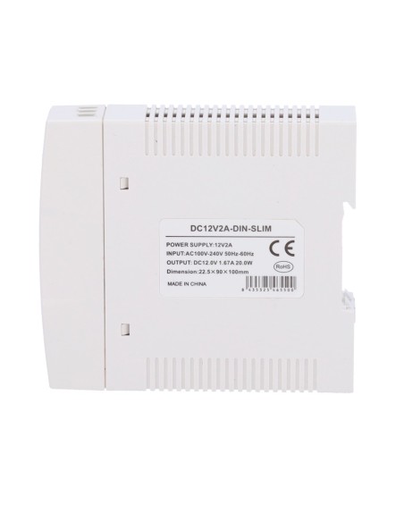 FUENTE DE ALIMENTACIÓN  - SALIDA DC 12 V 1.67 A / 20 W - VOLTAJE ENTRADA 100-240VAC 50/60HZ -  23 X 100 X 92 MM - MONTAJE EN CAR