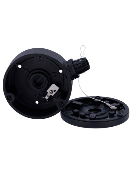 JUNCTION BOX - FOR BULLET AND DOME CAMERAS - SUITABLE FOR OUTDOOR USE - WALL OR CEILING INSTALLATION - CABLE PASS - COLOR BLACK