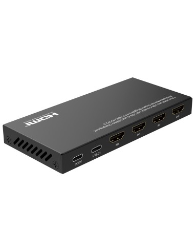 HDMI SWITCH - 3 ENTRÉES HDMI - 1 ENTRÉE USB-C - 1 SORTIE HDMI  - RÉSOLUTION 8K@60HZ - TÉLÉCOMMANDE DE CONTRÔLE