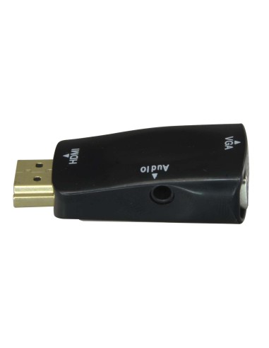 ADAPTADOR DE HDMI A VGA+AUDIO - PASIVO, NO NECESITA ALIMENTACIÓN - CONVIERTE UNA SALIDA DE HDMI EN VGA+AUDIO - RESOLUCIÓN 1080P/
