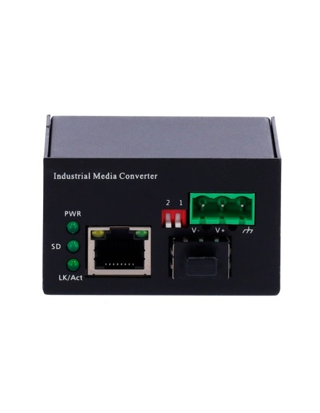 CONVERSOR DE MEDIOS INDUSTRIAL - 1X ETHERNET RJ45 - 1X SFP - GIGABIT - 10/100/1000 BASE-TX - TAMAÑO ULTRA COMPACTO - INSTALACIÓN