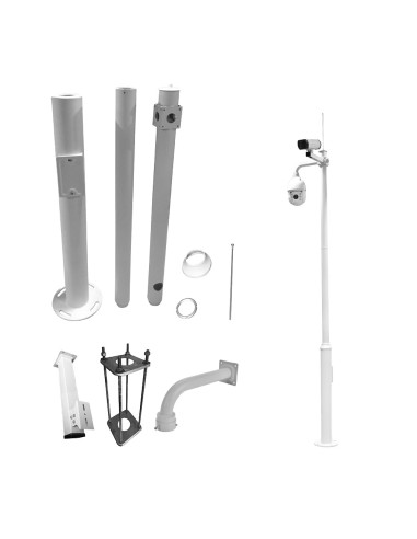 BÁCULO PARA CCTV - 4.5 METROS DE ALTURA - FABRICADO EN ACERO GALVANIZADO - 3 PIEZAS DE 1,5 METROS QUE CONSTITUYEN EL POSTE - SOP