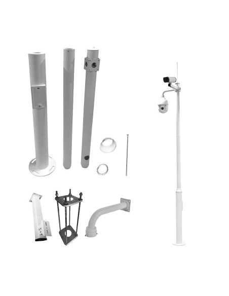 BÁCULO PARA CCTV - 4.5 METROS DE ALTURA - FABRICADO EN ACERO GALVANIZADO - 3 PIEZAS DE 1,5 METROS QUE CONSTITUYEN EL POSTE - SOP