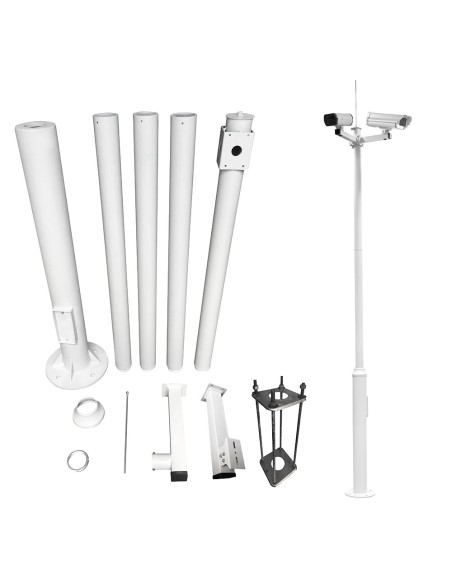 BÁCULO PARA CCTV - 6 METROS DE ALTURA - FABRICADO EN ACERO GALVANIZADO - 5 PIEZAS DE 1,2 METROS QUE CONSTITUYEN EL POSTE - SOPOR