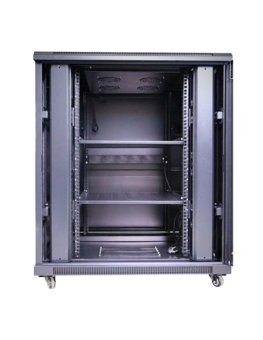 ARMARIO RACK PARA SUELO - HASTA 18U RACK DE 19&QUOT;(800*800) - HASTA 800 KG DE CARGA - CON VENTILACIÓN Y PASACABLES - 4 VENTILA