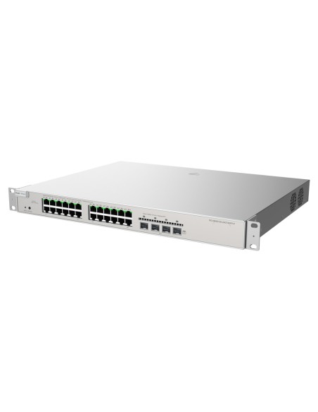 REYEE SWITCH POE CLOUD CAPA 3 - 24 PUERTOS POE RJ45 GIGABIT + 4 SFP GIGABIT - 30W POR PUERTO 802.3AF/AT  / MÁXIMO 370W - STATIC