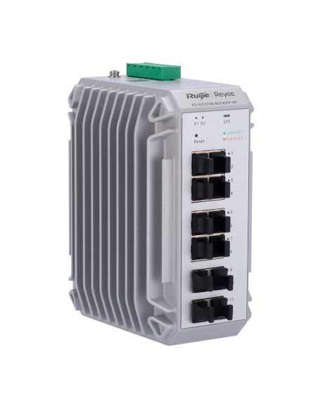 REYEE SWITCH INDUSTRIAL POE CLOUD CAPA 2 - 8 PUERTOS POE+ GIGABIT + 4 PUERTOS SFP GIGABIT - 30W POR PUERTO 802.3AF/AT / MÁXIMO 2