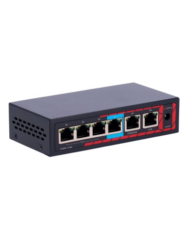 SAFIRE INDOOR HI-POE EXTENDER SWITCH - AMPLÍA ALCANCE ALIMENTACIÓN POE - 4 PUERTOS POE + 2 UPLINK RJ45 - IEEE 802.3 AF/AT/BT - P