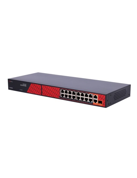 SAFIRE SWITCH HI-POE - 16 PUERTOS POE + 2 UPLINK RJ45 + 1 UPLINK SFP - HIBRIDO 15X10/100MBPS + 4X10/100/1000MBPS - 14 PUERTOS PO