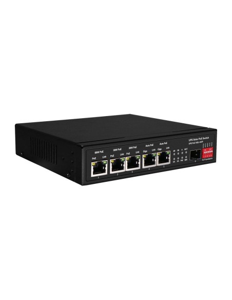SWITCH POE - 5  PORTS POE + 1 SFP - VITESSE DES PORTS 10/100/1000 MBPS - 1XHI-POE (60W) + 2XPOE+ (30W) + 2X24/48V (25W) - JUSQU