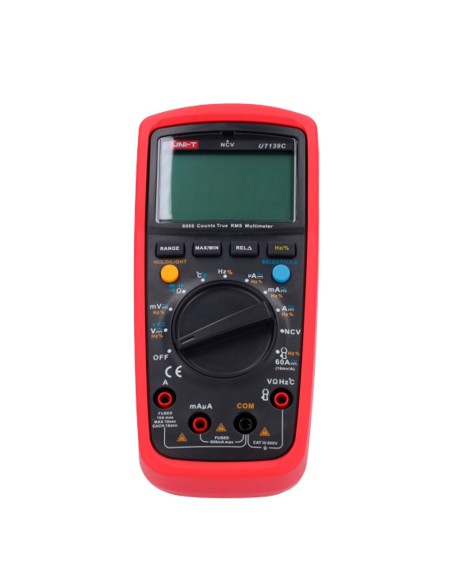 MULTÍMETRO DIGITAL CON FUNCIÓN TRUE RMS - MEDICIÓN DE VOLTAJE EN DC Y AC HASTA 600V - MEDICIÓN DE INTENSIDAD EN DC Y AC HASTA 10