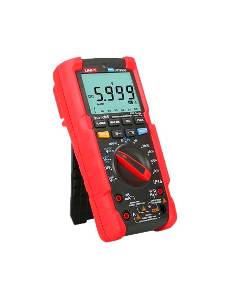 MULTÍMETRO DIGITAL INDUSTRIAL TRUE RMS - IP65 Y RESISTENTE A CAÍDAS DE 2 M - MEDICIÓN DC Y AC HASTA 1000V / 20A - LINTERNA INTEG