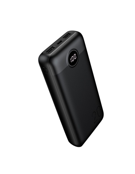 VEGER POWER BANK CON PANTALLA LCD - CAPACIDAD 20000MAH - ENTRADAS USB-C, MICRO USB - SALIDAS 2X USB-A - CARGA 2 DISPOSITIVOS A L