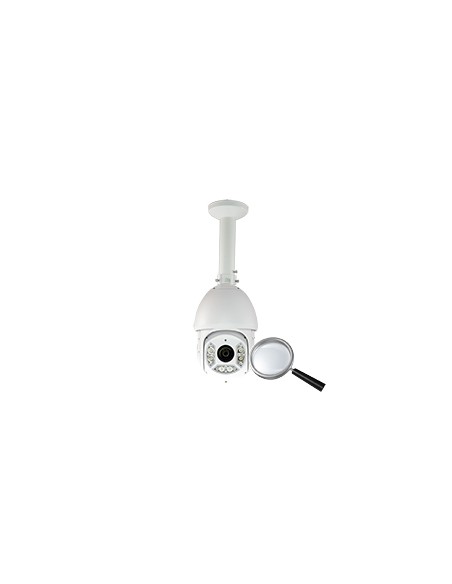 SUPPORT PLAFOND - HAUTEUR 240 MM - ADAPTÉ POUR UNE UTILISATION EXTÉRIEURE - COULEUR BLANCHE - COMPATIBLE AVEC XSECURITY - PASSA
