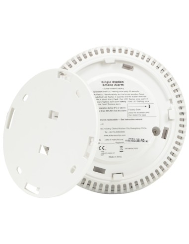 DETECTOR DE HUMO AUTÓNOMO ANKA - DURACIÓN DE LA BATERÍA 10 AÑOS - INDICADOR LUMINOSO DE ALARMA - ALARMA SONORA 85 DB A 3M - BOTÓ