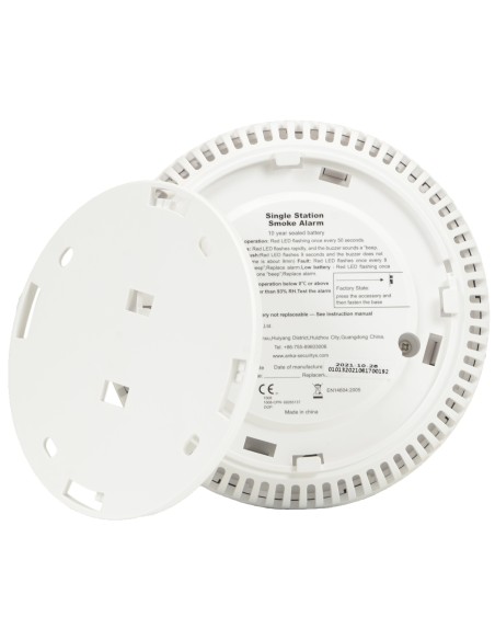 DETECTOR DE HUMO AUTÓNOMO ANKA - DURACIÓN DE LA BATERÍA 10 AÑOS - INDICADOR LUMINOSO DE ALARMA - ALARMA SONORA 85 DB A 3M - BOTÓ
