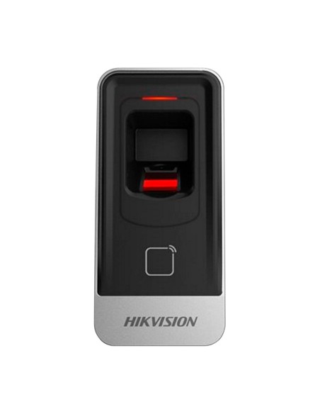 LECTOR DE ACCESO - ACCESO POR HUELLA Y TARJETA MF - INDICADOR LED Y ACÚSTICO - RS485 - COMPATIBLE CON CONTROLADORAS HIKVISION -