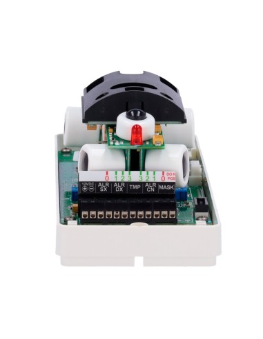 DETECTOR EXTERIOR DUEVI CABLEADO - DOBLE PIR POR CADA LADO Y DOBLE PIR FRONTAL - COBERTURA TOTAL 180º / ANTIMASKING - ALIMENTACI