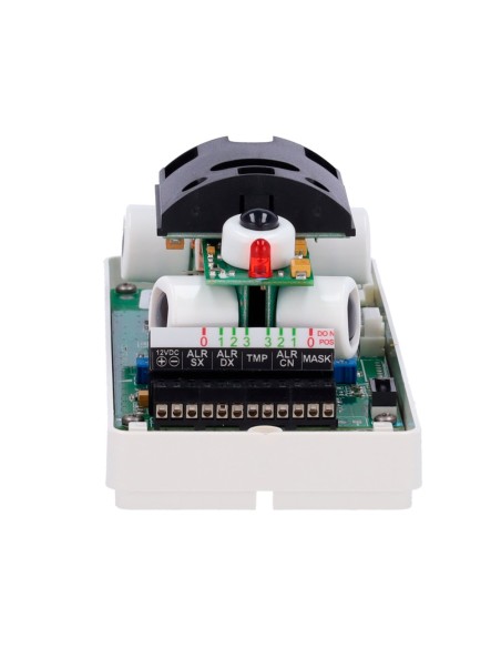 DETECTOR EXTERIOR DUEVI CABLEADO - DOBLE PIR POR CADA LADO Y DOBLE PIR FRONTAL - COBERTURA TOTAL 180º / ANTIMASKING - ALIMENTACI