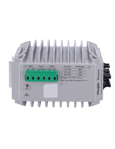 REYEE SWITCH INDUSTRIAL POE CLOUD CAPA 2 - 8 PUERTOS POE+ GIGABIT + 4 PUERTOS SFP GIGABIT - 30W POR PUERTO 802.3AF/AT / MÁXIMO 2