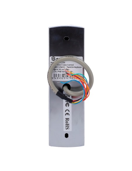 CONTROL DE ACCESO AUTÓNOMO - ACCESO POR TARJETA EM Y PIN - SALIDA DE RELÉ, PULSADOR Y TIMBRE - WIEGAND 26 | DISEÑO COMPACTO - CO