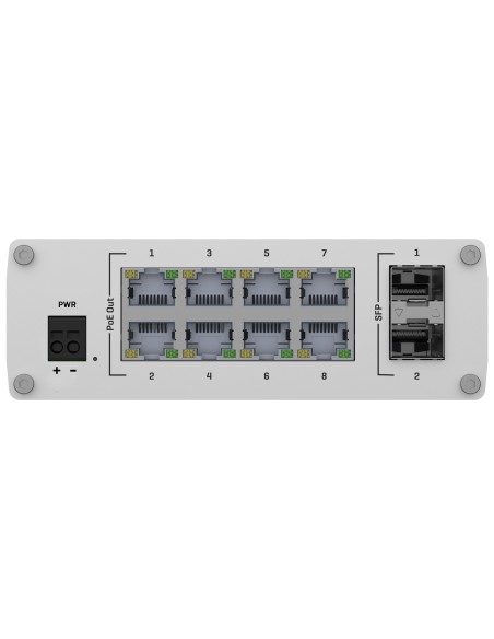 TELTONIKA SWITCH POE NO GESTIONABLE INDUSTRIAL - 8 PUERTOS ETHERNET RJ45 GIGABIT +2 SFP GIGABIT - 8 PUERTOS ETHERNET POE+ 802.3A