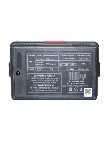 COMPROBADOR DE TIEMPO DE DISPARO DE DIFERENCIAL - DISPLAY LCD DE HASTA 1000 CUENTAS - COMPATIBLE CON CIRCUITOS MONOFÁSICOS 195V~