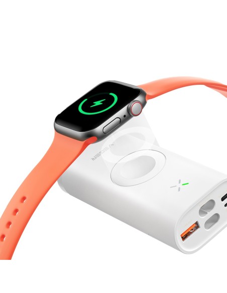 VEGER MINI POWER BANK CON LEDS CARGA - CAPACIDAD 10000MAH - ENTRADAS USB-C, LIGHTNING - SALIDAS 2X USB-C, USB-A, INALÁMBRICA - C