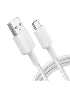 ANKER - CÂBLE USB2.0  - USB-A VERS USB-C - CÂBLE EN NYLON TRESSÉ - LONGUEUR 1.8M - CHARGE RAPIDE JUSQU'À 15W | COULEUR BLANCHE