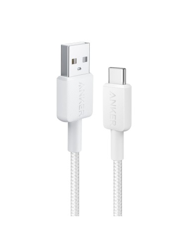 ANKER - CABLE USB2.0  - USB-A A USB-C - CABLE DE NYLON TRENZADO - LONGITUD 0.9M - CARGA RÁPIDA HASTA 15W | COLOR BLANCO