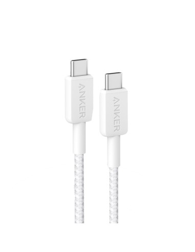 ANKER - CABLE USB2.0  - USB-C A USB-C - CABLE DE NYLON TRENZADO - LONGITUD 0.9M - CARGA RÁPIDA 100W | COLOR BLANCO