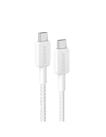 ANKER - CABLE USB2.0  - USB-C A USB-C - CABLE DE NYLON TRENZADO - LONGITUD 0.9M - CARGA RÁPIDA 60W | COLOR BLANCO