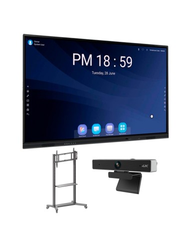 PANTALLA INTERACTIVA 75&QUOT; CON RESOLUCIÓN 4K_x000D_ - WEBCAM USB CON RESOLUCIÓN 4K_x000D_ - SOPORTE A SUELO CON RUEDAS