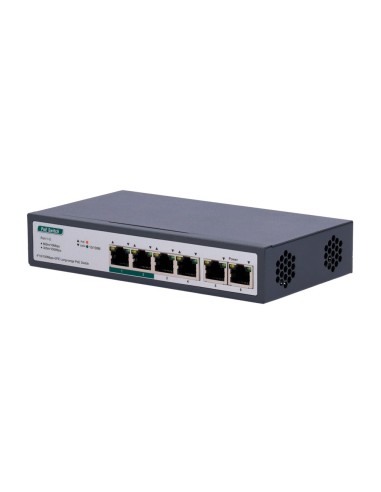 SWITCH POE - 4 PUERTOS POE+ FE + 2 FE UPLINK - VELOCIDAD 4 X10/100MBPS + 2 X10/100MBPS - 2 PUERTOS POE PARA HASTA 800M CON ACCES