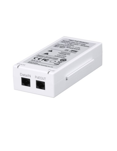 INYECTOR POE - ENTRADA/SALIDA RJ45 10/100/1000 MBPS - POTENCIA 60 W - DISTANCIA MÁXIMA 300 M - POE/POE+/HI-POE IEEE802.3AF/AT -