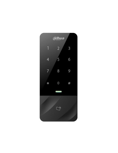 LECTOR RFID MIFARE DE CONTROL DE ACCESOS CON TECLADO. SISTEMA AUTÓNOMO RESISTENTE AL AGUA, APTO PARA EXTERIOR. TECLADO TÁCTIL SE