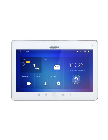 MONITOR IP WIFI SIP A COLORI DA 10 POLLICI. PROTOCOLO SIP. PANTALLA TACTIL CAPACITIVA. OPERATIVA MEDIANTE BOTONES TACTILES. H.26