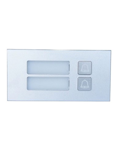 MÓDULO DE 2 BOTONES MECÁNICOS DE LLAMADA PARA SISTEMA DE VIDEOPORTERO MODULAR DE LA SERIE VTO4202F-X DE . ALUMINIO ANODIZADO. IP