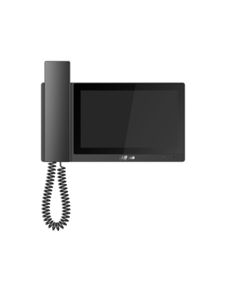 MONITOR DIGITAL SIP DE INTERIOR CON AURICULAR. MONITOR LCD DE 7" (1024X600). 6 PUERTOS DE ENTRADA DE ALARMA. 1 PUERTO DE SALIDA