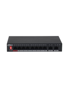 SWITCH COMERCIAL NO GESTIONABLE DE 8 PUERTOS FAST ETHERNET POE + 2 PUERTOS ETHERNET GIGABIT. POE INTELIGENTE. FUENTE DE ALIMENTA