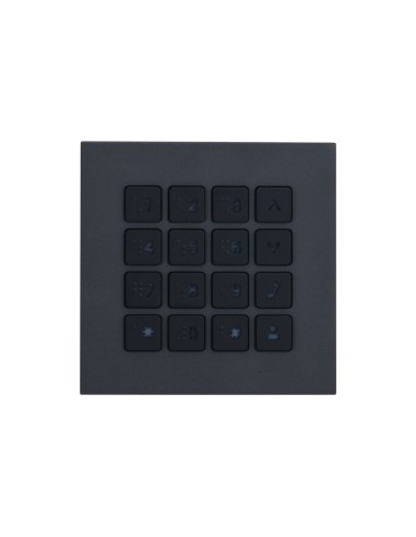 MÓDULO TECLADO PARA VIDEOPORTERO IP. PANEL DE ALUMINIO ANODIZADO. SISTEMA MODULAR. IP65, IK07. COLOR NEGRO DAHUA DHI-VTO4202FB-M