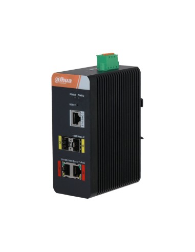 SWITCH INDUSTRIAL GIGABIT GESTIONABLE (L2) DE 4 PUERTOS CON POE GIGABIT DE 2 PUERTOS. LOS PUERTOS POE ADMITEN 90W. TRANSMISIÓN P