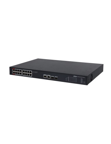 SWITCH POE NO GESTIONABLE L2 . 16 PUERTOS POE GIGABIT. 2 PUERTOS RJ45 UPLINK GIGABIT. 2 PUERTOS SFP UPLINK GIGABIT. CONSUMO POE