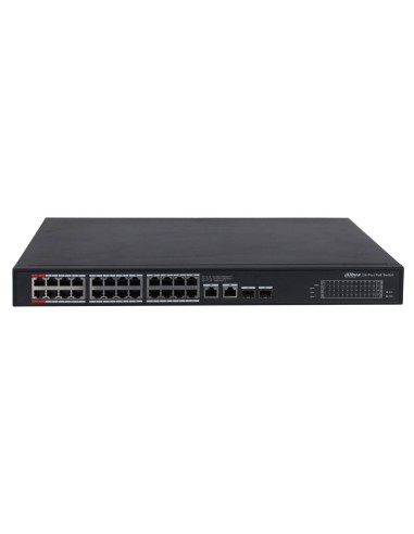 SWITCH POE NO GESTIONABLE L2. 24 POE GIGABIT + 2 SFP GIGABIT + 2 RJ45 GIGABIT. CAPACIDAD DE DIRECCIONES MAC DE 8K. LOS PUERTOS P