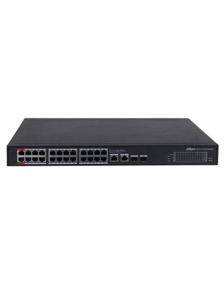 SWITCH POE NO GESTIONABLE L2. 24 POE GIGABIT + 2 SFP GIGABIT + 2 RJ45 GIGABIT. CAPACIDAD DE DIRECCIONES MAC DE 8K. LOS PUERTOS P