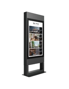 SEÑALIZACION DIGITAL DE PIE DE 43" . PROTECCION IP55 PARA EXTERIORES. DISEÑO DE GRADO INDUSTRIAL, CARCASA DE METAL, VIDRIO PROTE