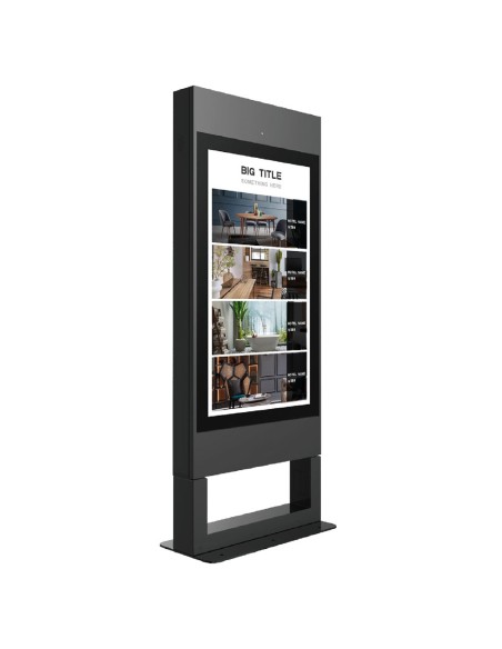 SEÑALIZACION DIGITAL DE PIE DE 43" . PROTECCION IP55 PARA EXTERIORES. DISEÑO DE GRADO INDUSTRIAL, CARCASA DE METAL, VIDRIO PROTE